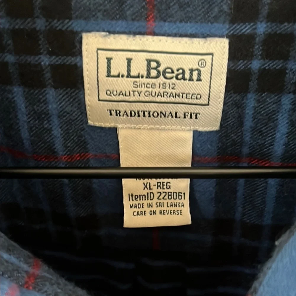 L.L. Bean Men's Blue Plaid Shirt